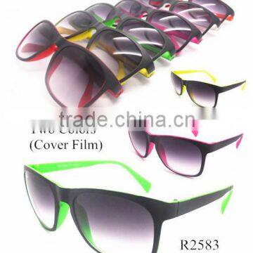 2015 Simple Hot Selling Colorful Squared Sunglasses Covering Film/With Two Colors