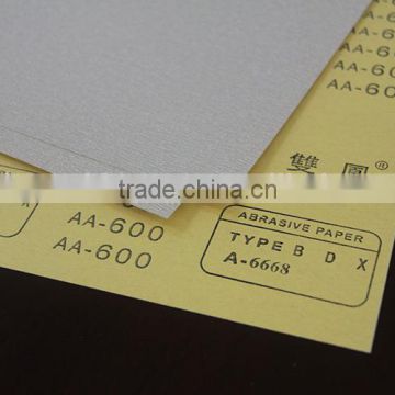 Latex paper alumina stearate coated dry abrasive sheet anti-load for synthetic & plastic material grinding and surface polishing