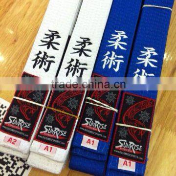 White color belt brazilian jiu jitsu gi belt