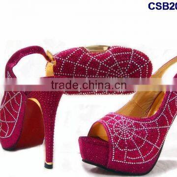 CSB2095 2016 the latest top fashion woman High quality italy style high heel sandal shoes with matching purse/cluth/bag