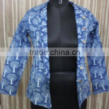 Vintage Kantha Quilted Jacket Reversible Ethnic Quilted Jacket photo-3