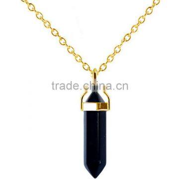 Girls and boys fashional hexagon prism crystal pendant necklace                        
                                                Quality Choice