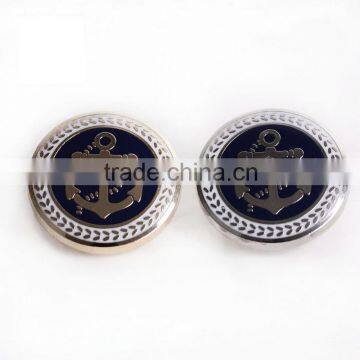 15mm 18mm 23mm 25mm Shank Metal Buttons round anchor pattern button for man's woman's coat