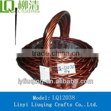 china dark brown color wicker baskets for wedding decoration