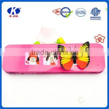 Wholesale Cheap Tin Pencil Case for Kids With Pink Color photo-2