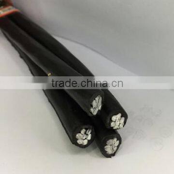 Service Drop ABC cable Aluminum Electrical overhead Cable with PE or XLPE Insulation