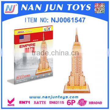 3D world famous building paper puzzle 3d puzzle wholesale