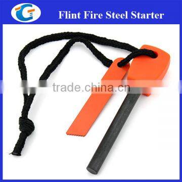 Durable Orange Camping Flint Lighter Ferrocerium Rod