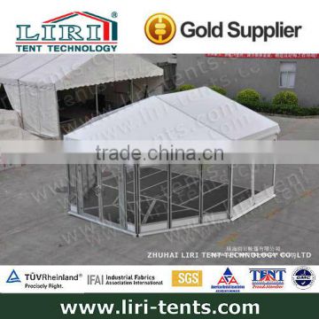 6m hexagonal tent with glass wall and glass door for outdoor party