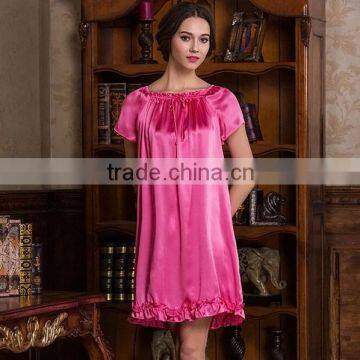 high quality luxury women 100% pure silk sleepwear china