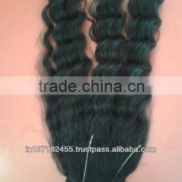 Virgin human hair deep wave from indian temple