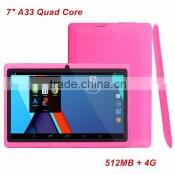 7 inch Q88 Tablets Quad Core AllWinner A33 Android 4.4 512MB RAM 4GB ROM WIFI Tablet PCs