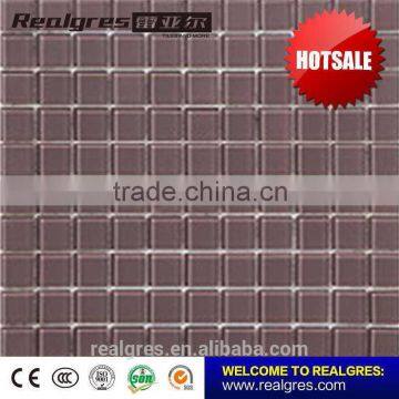 China manufacture unique 4mm thickness pink glass mosaic tiles