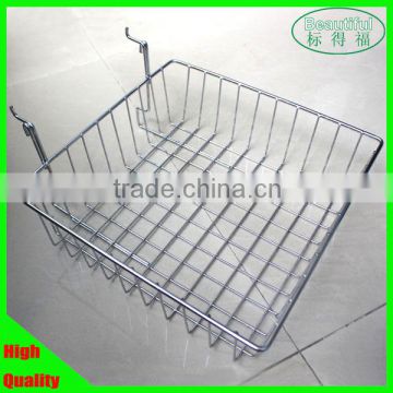 Iron wire mesh basket for grid wall & slatwall