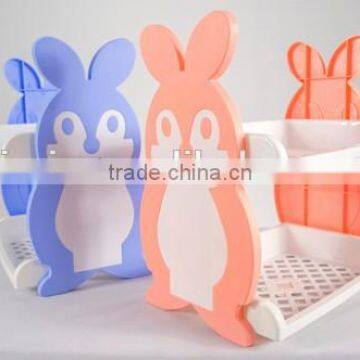 2-layers plastic storage rack/2-layers detachable shelf/double layers combined shelf/Cartoon shelves/Rabbit shaped shelves