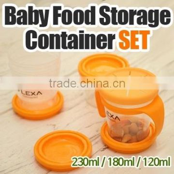 Baby Food Storage Container SET Baby food storage containers / 120ml, 180ml, 230ml / Microwavealbe