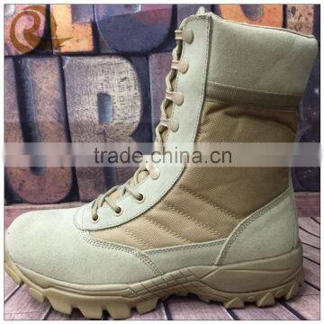 Leather upper rubber bottom military tactical combat desert boots