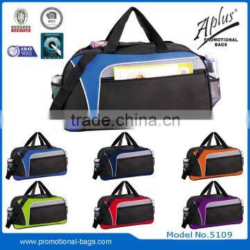 polyester duffel bag promotional bag with mesh pocket