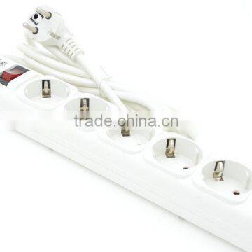 EU type 5 way France power strip for Europe Indonesia Vietnam etc