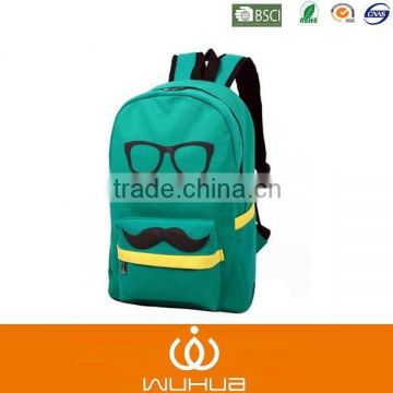 6 Colors Mustache and Glasses Canvas Campus Bag For Boys Girls