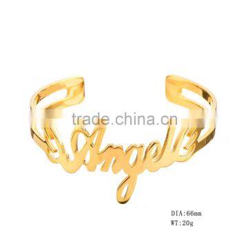 Custom Stainless Steel Letter Bangle Angel Bangle photo-2