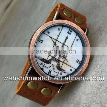 popular punk wrap leather retro antique bronze watches