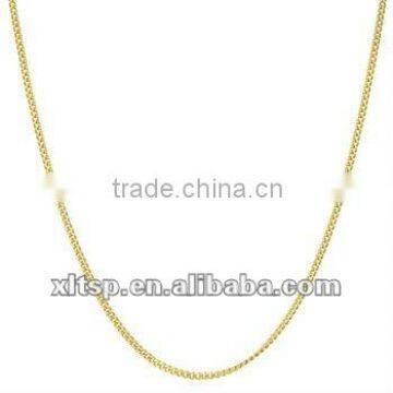 TN73 Gold Long Chain Necklace in Steel or Titanium (Curb Chain)