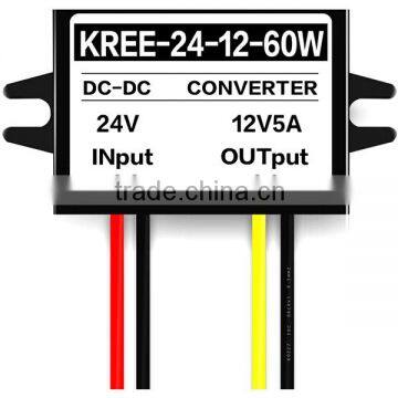 Plastic Case Waterproof DC-DC 24v (15-40V) to 12V 4A 5A step down buck converter 60W