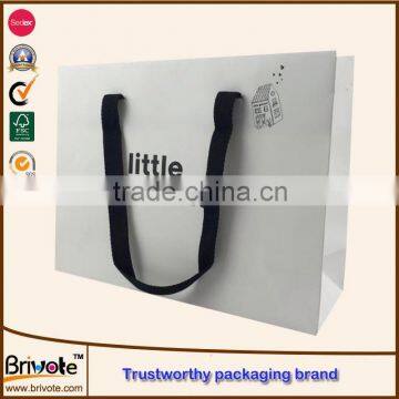 Gold Hot Stamping Foil Kraft Paper Shopping Bag With Cotton Handle/paper Shopping Bags for Packing Garments/paper Gift Bag photo-2