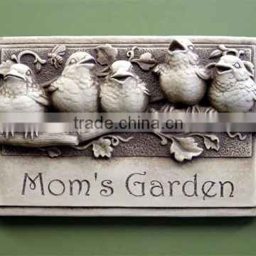 stone bird wall hanging garden decoration