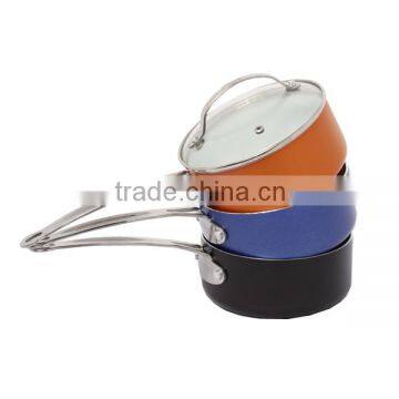 XJ-12604 Heavy Gauge Aluminum ,easy Clean Metallic Exterior Coating , 1.5qt Covered Saucepan photo-3