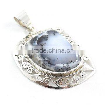 Dendrite agate jewellery 925 silver pendant Handmade jewellery Natural Stone Pendant Wholesale