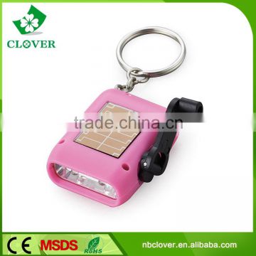 2 LED hand crank led torch portable plastic dynamo torch mini solar torch