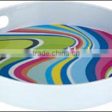 100% melamine 15" sevice tray with decal