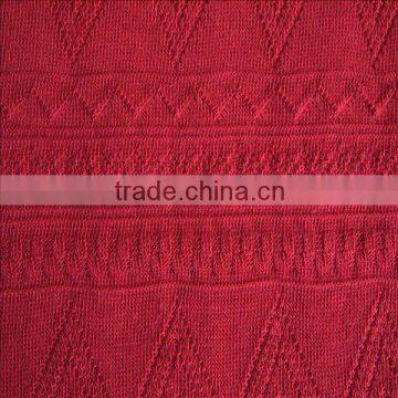 Poly+Wool Jacquard Interlock Knitting Textile Fabric