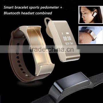 Sport fitness bracelet android smart watch bluetooth earphone wristband pedometer watch