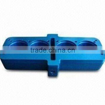 blue anodized with four round flat holes mechanical stainless steel industrial rectangle stamping part