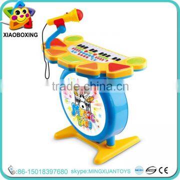 Top selling toy piano with microphone plastic drum musical instrument