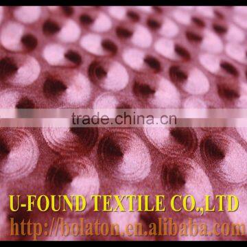 JIANGSU U-FOUND 95% POLY,5% SPANDEX BRUSHED VELVET FABRIC FOR GIRL DRESS IN CIRCLE DESIGN VELVET FABRIC