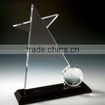 2012 crystal award watercutting for souvenir and corporation display(R-0553