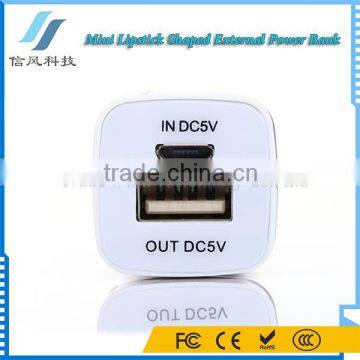 Portable Lipstick Shape Power Bank /Battery Charger 1200mAh for IPhone Tablet PC And USB Devices