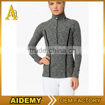 wholesale active sportswear women heathry sweatshirt zipper yoga jackets