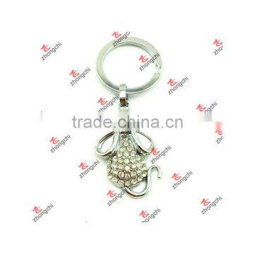 Metal Custom 3D Crystal Game Mouse Charms Key Ring Keychain (MCK51126)