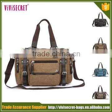 OEM production canvas tote shoulder bag easy weekend mens big travel duffel bag