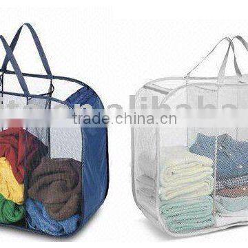 Fabric folding laundry basket