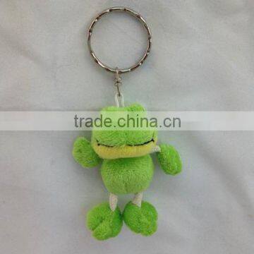 Mini plush stuffed frog keyring toy, small size plush frog keyring toy