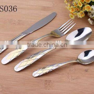 Beautiful Design Gold Plated Handle Stainless Steel Cutlery Set - KX-S036