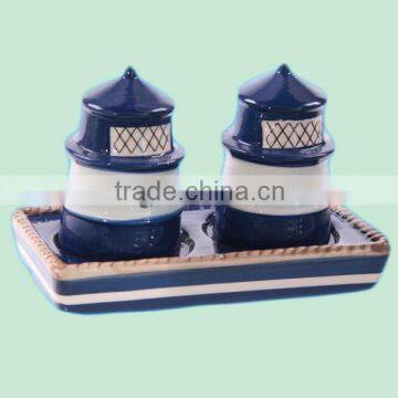 Unique Type ceramic Double House fashion soap dish