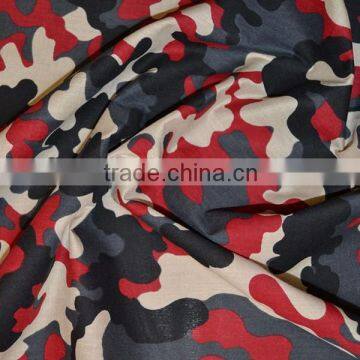 red camouflage fabric, camouflage printed fabric 65% polyester 35% cotton 21s*21s 108*58, tc twill camouflage fabric