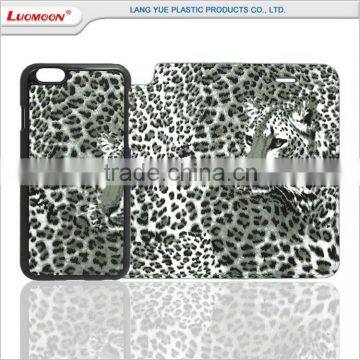 Hot Selling Two Card Slots Leopard Separable Flip Leather Case for Iphone 7 6 6s photo-5